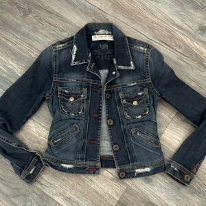1921 western glove works jean jacket size xs elastic back women’s size XS